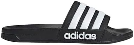 adidas Unisex-Adult Adilette Shower, Black/White/Black, 8