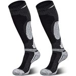 Merino Wool Ski Socks, Cold Weather Knee-High Thermal Socks for Winter, Snow, Snowboarding, Hiking