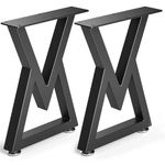 Likapop 16" Coffee Table Legs, Metal Bench Legs, Heavy Duty Desk Legs, Black End Table Legs, Modern DIY Furniture Legs (H16” x W11.8”, Set of 2)