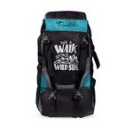 Trunkit Adventure Series Water Resistance Trekking Hiking Travel Bag With Shoe Compartment Rucksack - 55 L (Black/Turquoise)