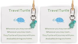 rythsans Good Lucky Gifts - 2 PACK Tiny Sea Turtle Keychain - Mini Backpack Key Chain Turtle Necklace for Sea Turtle Gifts