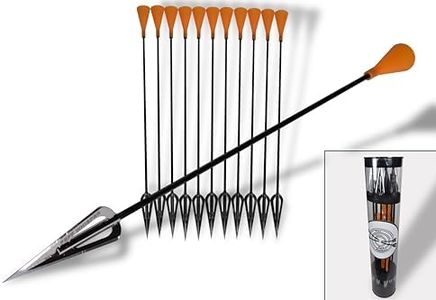 FSFF 3-Blade Carbon Fiber Razor Dart, 12 pack, 0.84” widest sharpest broadhead darts, big 9.75” cold dart for 0.625 caliber bore blowguns high carbon steel high visibility cone 3 Blade CF Dart