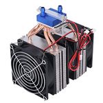 Semiconductor Refrigeration Cooling System, AC 12V 10A 120W Thermoelectric Cooler Peltier Plate Module 8 Hollow Brass Tubes Water Chiller Cooling Device, Large Cooling Area