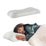 The White Willow Junior Size Memory Foam Soft Bed Sleeping Baby Pillow for Kids for Extra Neck Support with Soft Removable Pillow Cover Special Butterfly Shaped (20" L x 11" W x 3" H)- Multi