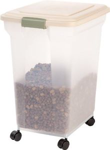 IRIS Premium Airtight Pet Food Storage Container, Tan