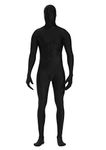 Faletony Men's Original Fancy Dress Costume Halloween Black Second Skin Spandex Body Suit