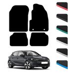 GCM - Car Floor Mats for Vauxhall Corsa-e Electric 2020 To Present Full Coverage Floor Protection - Anti Slip & Fit Car Mat with Clips Easy to Clean Car Carpet for All-Weather- Red Edging, Carpet