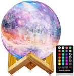 Moon Lamp, Night Light, 16 Colors Galaxy Lamp 3D Printing Moon Light with Stand/Remote Control/Touch/USB Rechargeable/Timer, Moon Night Light for Kids Friend, Home decor Mothers Day Gifts (4.8 inch)