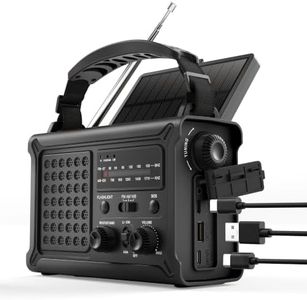 Upgraded Emergency Weather Radio - Hand Crank & Solar Powered, NOAA/AM/FM Radio with Weather Alert, Portable USB Charger, Flashlight, Reading Lamp, SOS for Home Emergency Kit, Camping & Outdoor Black