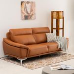 Wakefit Sofa Set | 3 Year Warranty | Sofa 3 Seater, 3 Seater Sofa for Living Room, Wooden Sofa Set, Couch Sofa for Living Room, Sofa for Living Room - Tahiti(Robin : Tan Brown)