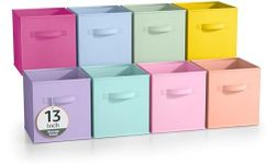 Sorbus Fabric Storage Cubes - 8 Foldable Storage Bins for Organizing Pantry, Cubbies, Toy Box - Clothes Storage & Closet Organizer - 13 Inch Collapsible Cube Baskets for Shelves with Handle