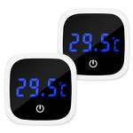 EEEKit 2 PCS Digital Aquarium Thermometer, LED Display with Touch Switch, High Precision ±0.5°C, Energy-Saving, Back Sticker, 0°C~60°C Measuring Range
