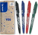 PILOT FriXion 0.7 Pack of 3+1 Roller-ball Pens Black/Blue/Red/Green – Medium Nib