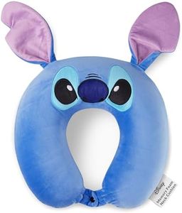 Disney Stitch Coussin de Voyage Fille, Ado et Femme, Coussin Avion, Repose Tête et Nuque (Bleu Stitch)