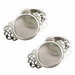 2 Pack Filter Tea Mesh with Drip Bowls Tea Strainers Stainless Steel Strainer for Loose Tea Leaf Filter