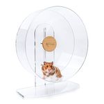 Niteangel Silent Hamster Exercise Wheel - Dual-Bearing Quiet Spinning Acrylic Hamster Running Wheel for Hamster Gerbils Mice Degus Or Other Small Animals (Large - Wider Version)