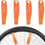 Bike Tire Levers, Bike Bicycle Plastic Grip Tyre Levers Removal Tool, WADY 4Pcs Bicycle Tyre Levers Tool, Great to Remove Tire at Ease and Replace The Tubes Without Damaging The Wheels (Orange)