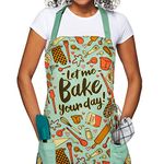 Let Me Bake Your Day Baking Apron For Women With Pockets - Funny Gift For Bakers