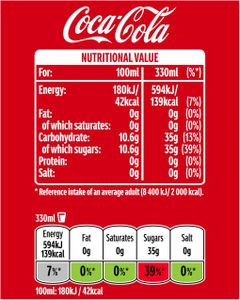 Coca Cola Classic Soft Drink 330ml Cans, 24-Pack