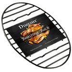 DIMESHY Roasting Rack, Black with Integrated Feet, Enamel Finished, Nonstick, fit for 15 inches oval roasting pan, safety, dishwasher, Great for Basting, Cooking, Drying, Cooling rack. (12.5”x 8.5”)