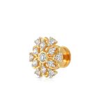 Malabar Gold & Diamonds Yellow Gold Nose Pin for Women 22 k | 22k BIS Hallmark (916) Nose Stud for Women and Girls with Piercing