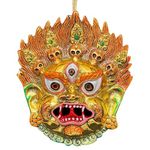 SalvusEstore Wall Hanging Metal Mahakal Face Mask Nazar Battu Evil Eye Protector for Home, Office & Shops (Multicolor_5x4.5 INCH)