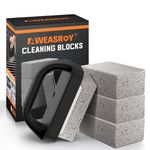 AWEASROY Heavy Duty Grill Cleaner, Grill Cleaning Bricks with Handle, Pumice Griddle Cleaning Stone Removing Stains for BBQ, Swimming Pool, Sink(4 Pack)