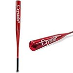 Crystals 34 Inch Wooden/Metal Baseball Bat, Aluminium/Wood Baseball Bats for Adult and Kids Outdoor Training & Practice - Variety of Colours (34 Inch, Red)