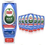 Fairy Max Power Washing Up Liquid, Antibacterial, 4.32 L (540 Ml X 8), Tea Tree Scent, Easy & Effortless Cleaning, Even On Your Greasiest Pots & Pans