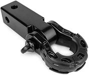 GearAmerica Hitch Receiver 2” Black | Heavy Duty Aluminum Hitch for Towing Jeeps, Trucks, SUVs | Lab Tested 11 US Ton | Include ¾ ” D-Ring Mega Shackle and ⅝” " Pin | with Isolators and Washers