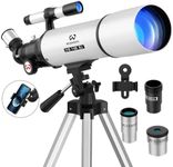 WOSPORTS Telescope for Adults High Powered, 90mm Aperture 600mm Astronomy Portable Professional Refractor Telescope for Beginners, Magnification 180X, with Adjustable Tripod, Phone Adapter, Carry Bag