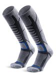 WEIERYA Ski Socks 2 Pairs, Merino Wool Warm Skiing Snowboard Socks for Men and Women Retro Grey XL 2 Pairs
