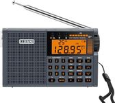 Portable Shortwave Radio AIR/VHF/AM/FM/Weather 6-Bands Receiver with Bluetooth/TF Card,Flashlight,Digital Recording, Alarm Clock,Powered by 2000mah Battery,Super Bass/EQ,Type-C Jack A320