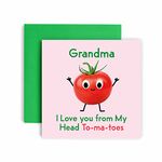 Huxters Birthday Cards for Women - I Love You Grandma Birthday Card for her - Funny Mother's Day Card for Grandma Fun Tomato Happy Birthday - 14.8cm (Grandma)