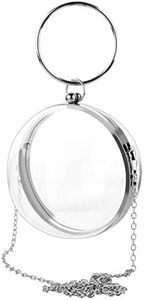 Round Ball Clear Purse, Small Acrylic Box Evening Clutch Bag, Not Compatible with Phone, Clear