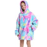 SALWINGS Hoodie Blanket Sweatshirt Oversized Warm Fluffle Blanket Giant Hoodie and Huge Pocket for Boys Girls One Size Fits All Bronzing