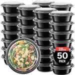 50-Pack Reusable Meal Prep Containers Microwave Safe Food Storage Containers with Lids, 28 oz Round Take Out Disposable Plastic Bento Lunch Box To Go Meal Prep Bowls, BPA-Free, Freezer Dishwasher Safe