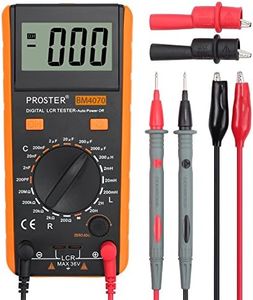 Proster LCR Medidor De Capacitancia Inductancia Resistencia Continuidad Diodos Tester Digital Multimetro Autodescarga con Gran Pantalla LCD Giratorio Cables Prueba Pinzas Cocodrillo y Destornillador