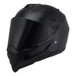 Woljay Dual Sport Off Road Motorcycle helmet Dirt Bike ATV D.O.T certified (L, Black)