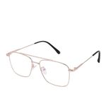 Dervin Blue Light Blocking Blue Cut Zero Power anti-glare Retro Square Eyeglasses, Frame for Eye Protection from UV by Computer/Tablet/Laptop/Mobile (Golden)