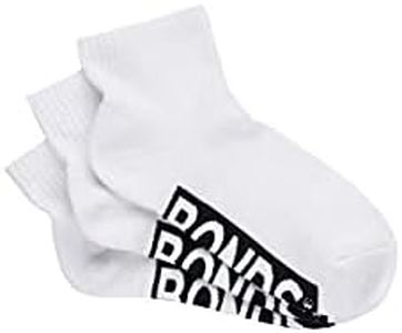 Bonds Women s Logo Quarter Crew Socks, White, Large UK