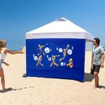 CROWN SHADES 10x10 Universal Canopy Game Sidewall - Accessories Pop Up Canopy Gaming Walling - Outdoor Games for Adults and Family - Easy Setup for Tailgating, Events, Parties, Backyard (Blue)