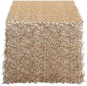 DII CAMZ38207 16" x 10' Table Runner Roll Gold Sequin