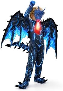 Kids Dragon Costume, Boys Dragon Halloween Costume with Mask, Wings & Tail