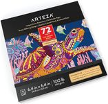 Arteza ​Adult Coloring Book​, 6.4 x 6.4 Inches, 72 Sheets, Ocean Designs, Travel-Sized Detachable 100-lb ​Coloring Sheets​, Art Supplies for Relaxing, Reflecting, and Decompressing