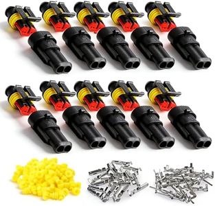 aikoolwer 10 Sets 2 Pin Car Terminals Plug Male Female Waterproof Automotive Connectors Disconnect Wiring Car Electrical Wire Sealed Connector Plug Cable 12V Kit Marine Truck Boat Motorcycle