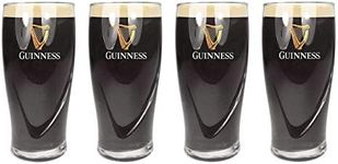 M.E.G Cards & Gifts Guinness Official Merchandise Embossed Pint Beer Glass (Set of 4)