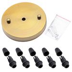 Carkio Ceiling Canopy Light Kit,120MM Gold Bronze Ceiling Plate Chassis Base Pendant Light Accessories+5PCS Black Strain Reliefs Connectors Cord Grips Compatible with Pendant Light Ceiling Lighting