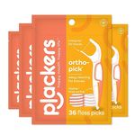 Plackers Orthopick Dental Floss Picks for Braces, 36 Count (Pack of 4)