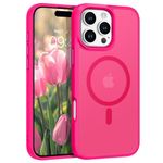 BENTOBEN Magnetic for iPhone 16 Pro max Case [Compatible with Magsafe] Translucent Matte 16 Pro Max Phone Case Slim Fit Shockproof Women Men Protective Cover for iPhone 16 Pro Max 6.9" 2024, Hot Pink